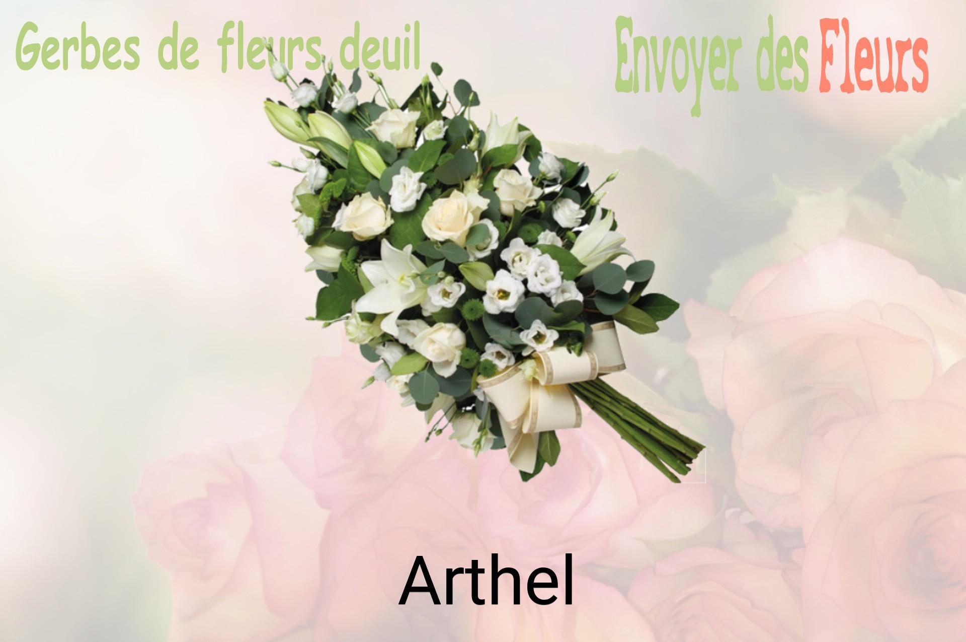 Gerbe de fleurs de deuil livrée à Arthel